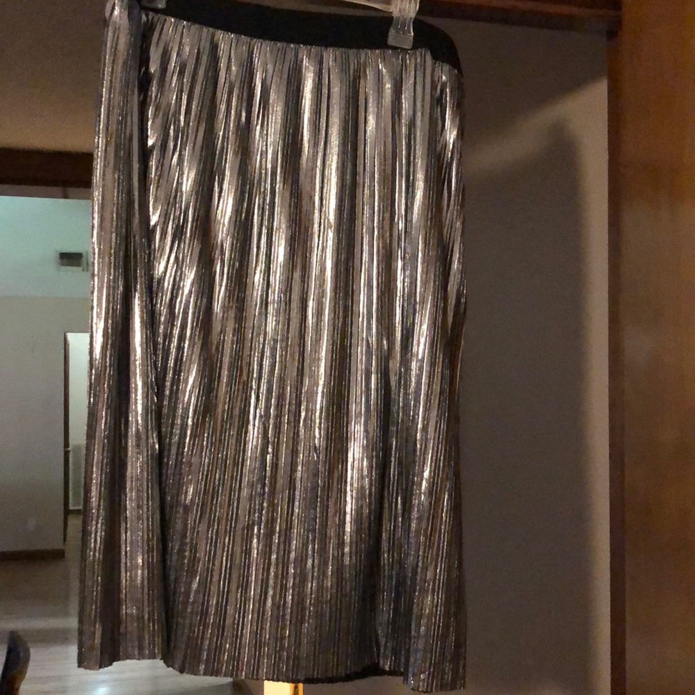 Silver pleated skirt